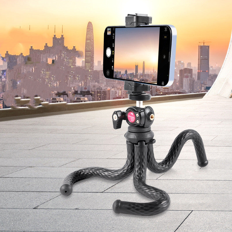 Capture Every Moment with the Black Octopus Phone Clip Gimbal Tripod Set